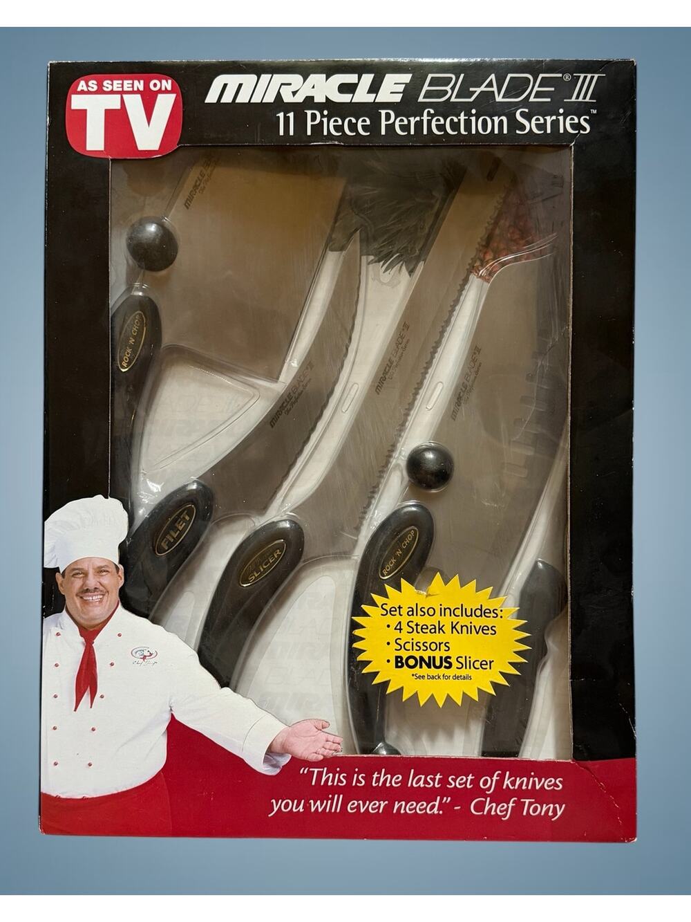Miracle Blade III 11 Pc Perfection Series Knife Set NOS Complete In Box